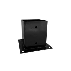 Paalhouder plaat 121x121 mm - zwart