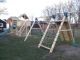 Double swing, climbing wall, climbing net construction
